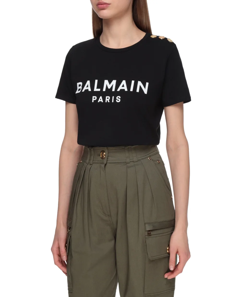 Футболка Balmain VF11350B001, черный цвет • Купить в интернет-магазине Kameron