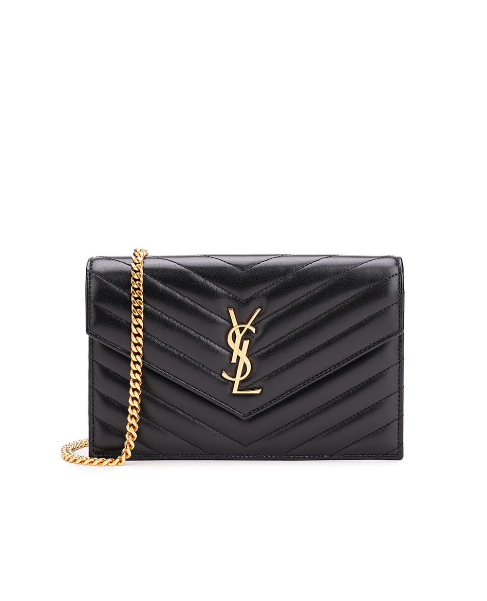 Кожаная сумка Cassandre Chain Wallet Saint Laurent 742920-AAA44, черный цвет • Купить в интернет-магазине Kameron