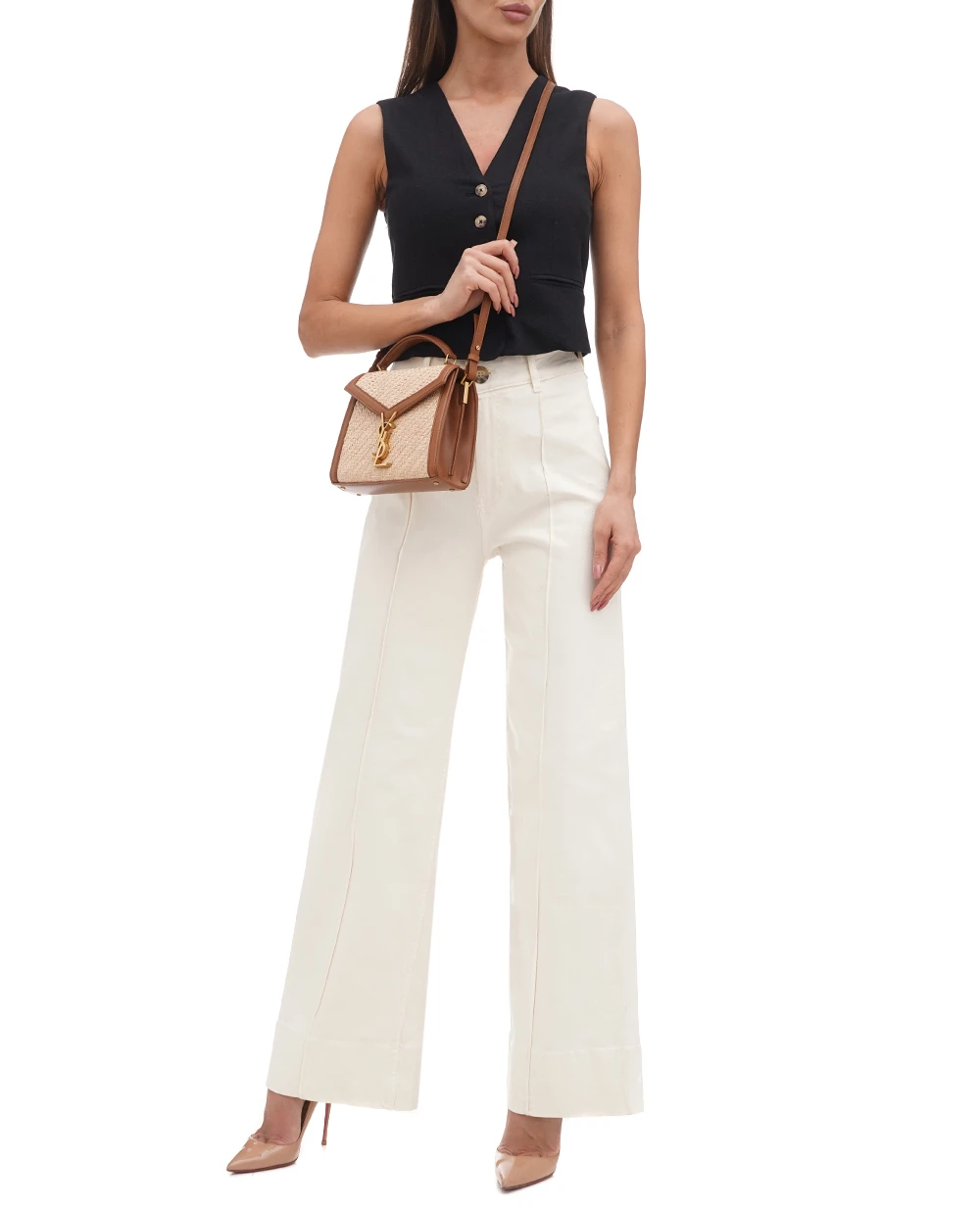 Сумка Cassandra Mini Saint Laurent 623930-FAA7D, бежевый цвет • Купить в интернет-магазине Kameron