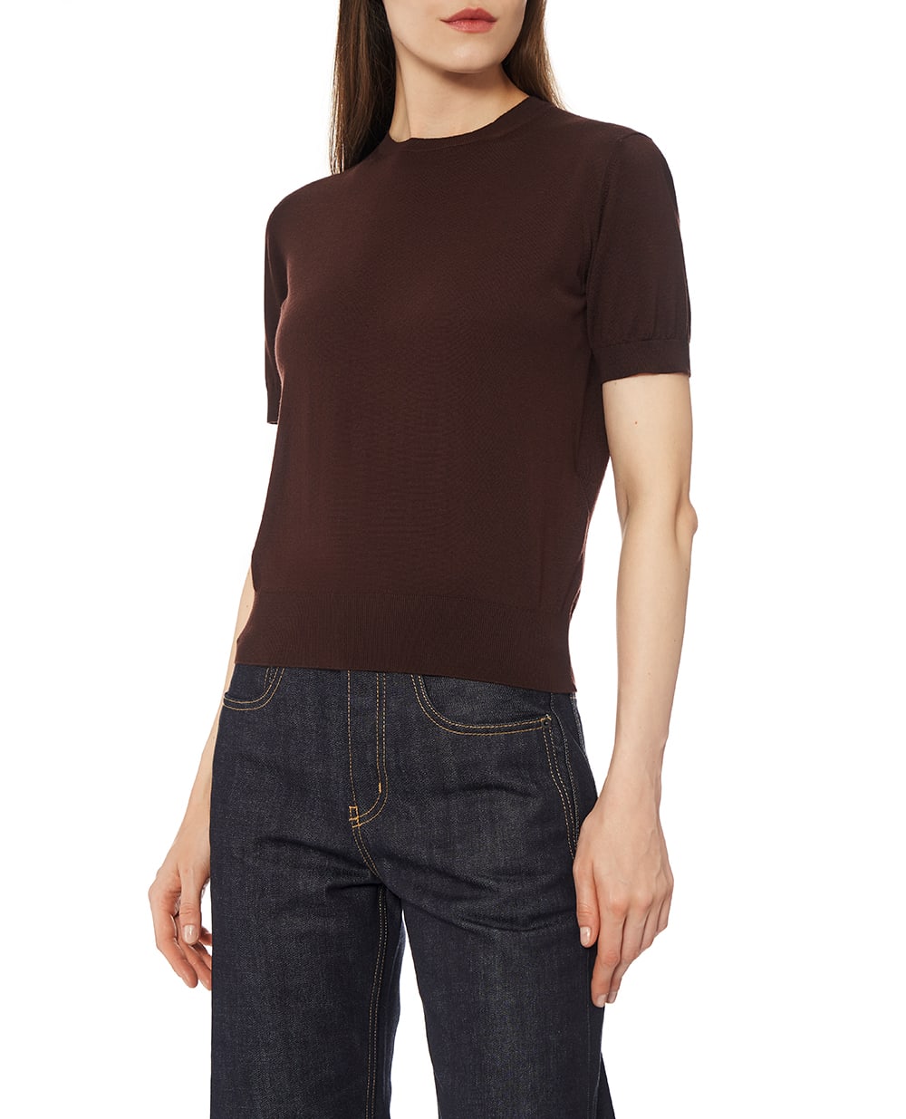 Джемпер из шерсти Saint Laurent 841336-Y76TC, коричневый цвет • Купить в интернет-магазине Kameron