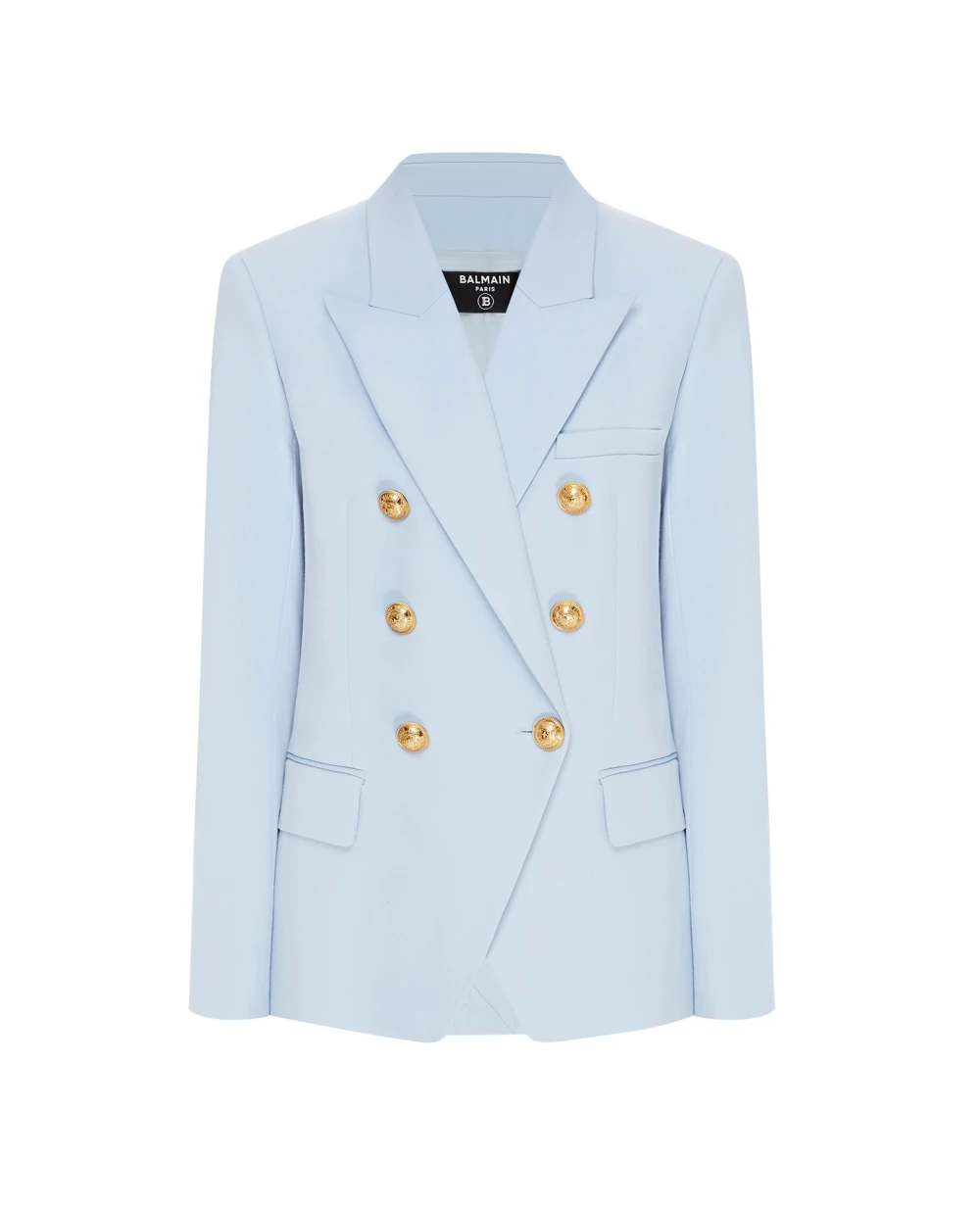 Шерстяной жакет Balmain WF1SH000167L, голубой цвет • Купить в интернет-магазине Kameron