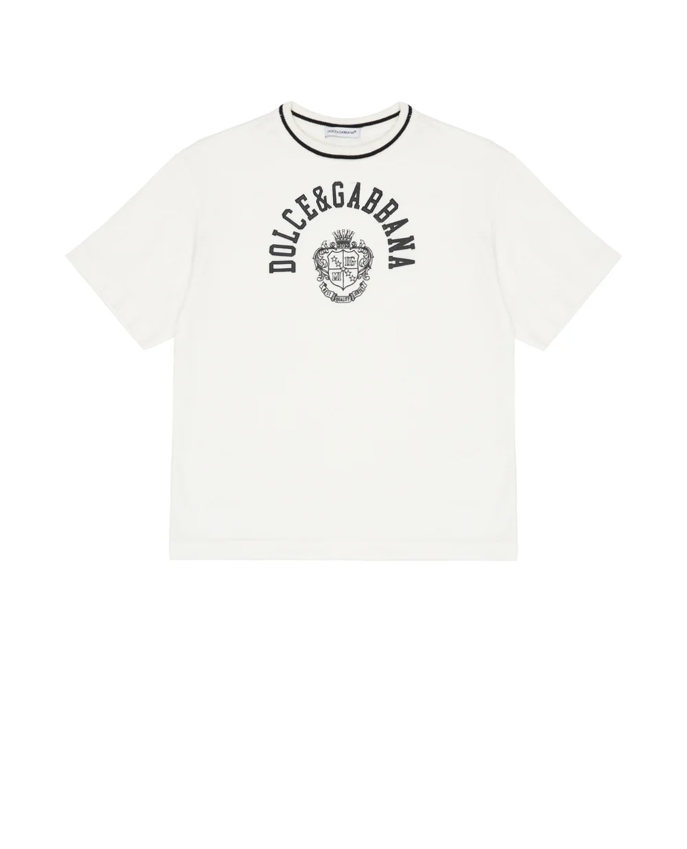 Детская футболка с принтом Dolce&Gabbana Kids L4JTHV-G7PTO-B, белый цвет • Купить в интернет-магазине Kameron