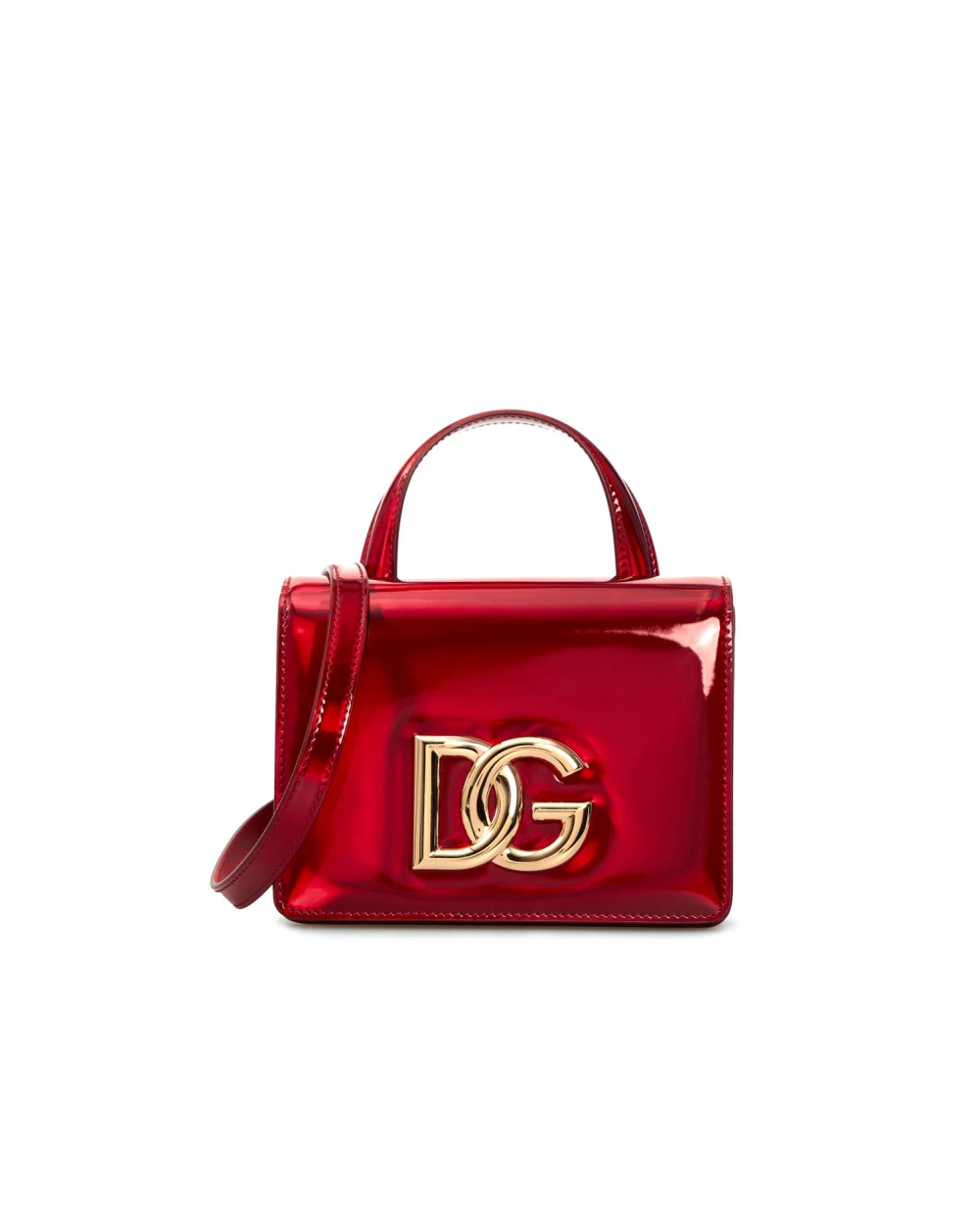 Кожаная сумка 3.5 Dolce&Gabbana BB7078-AQ495, красный цвет • Купить в интернет-магазине Kameron