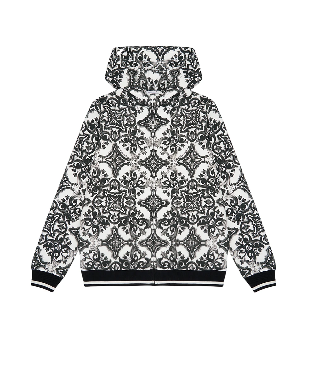 Детская толстовка с принтом майолика Dolce&Gabbana Kids L4JWKG-II7HR-S, белый цвет • Купить в интернет-магазине Kameron