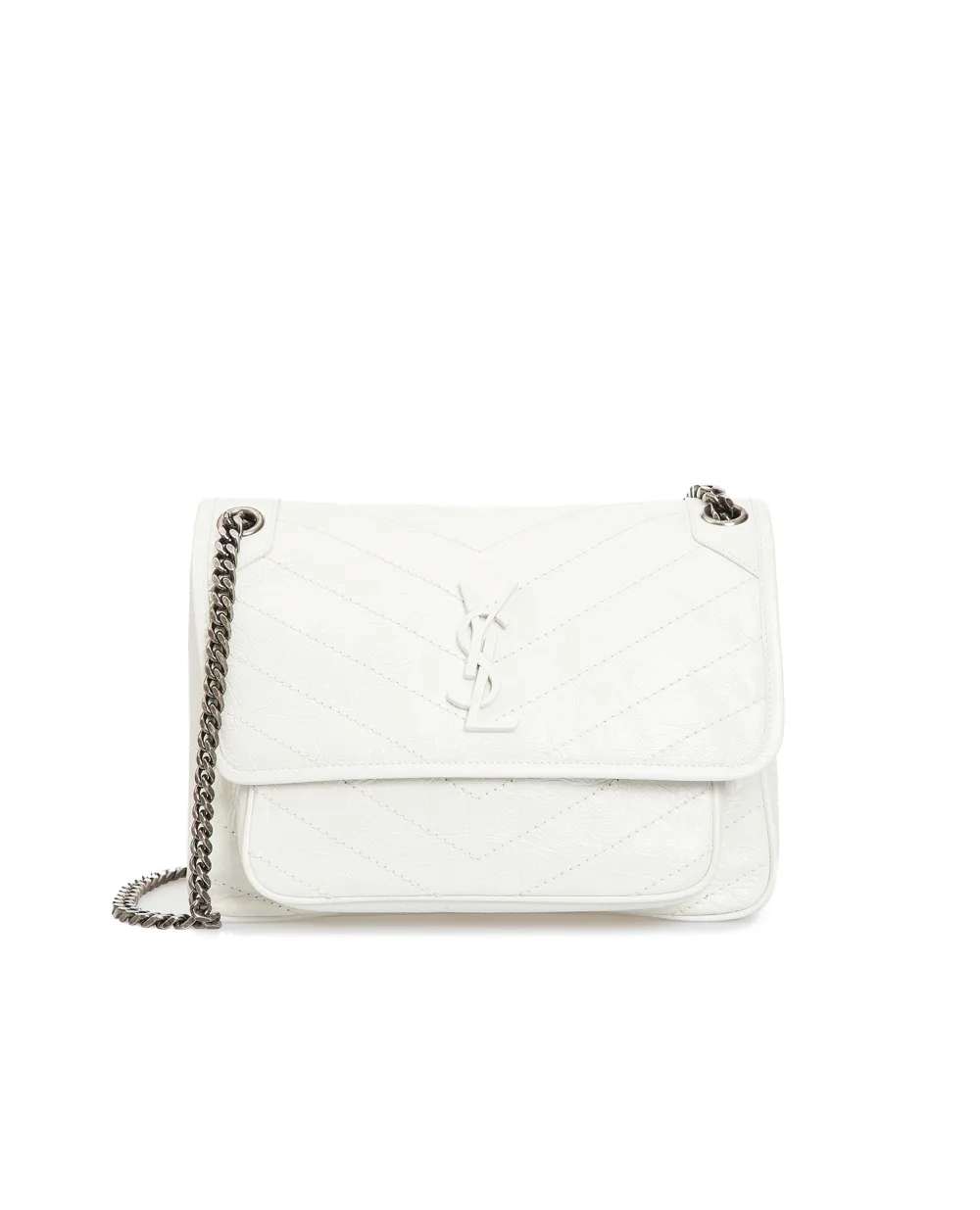 Кожаная сумка Niki Medium Saint Laurent 498894-0EN04-, белый цвет • Купить в интернет-магазине Kameron