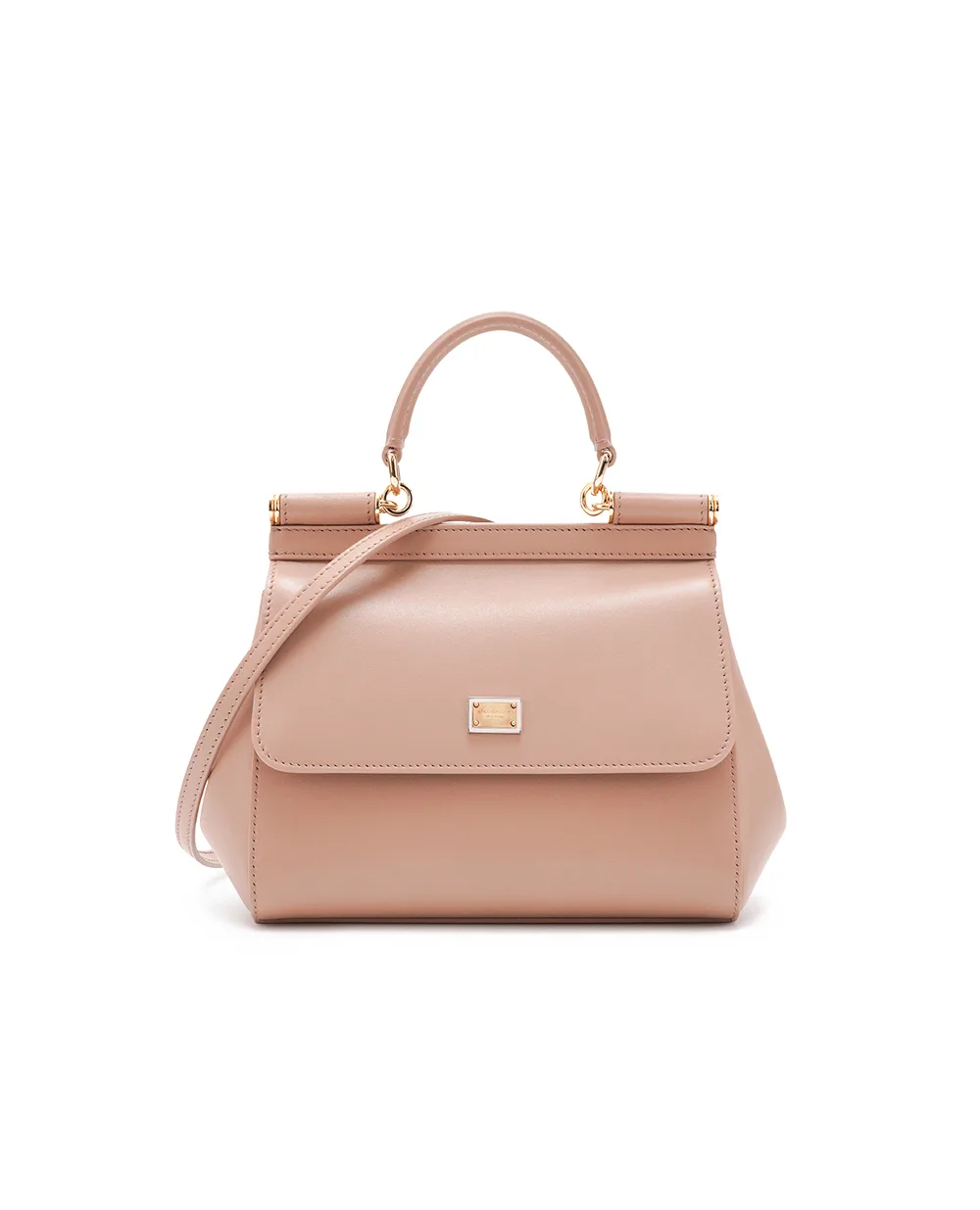 Кожаная сумка Sicily Medium Dolce&Gabbana BB6003-AN767, бежевый цвет • Купить в интернет-магазине Kameron
