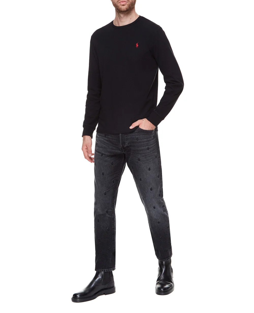 Лонгслив Polo Ralph Lauren 710671468001, черный цвет • Купить в интернет-магазине Kameron