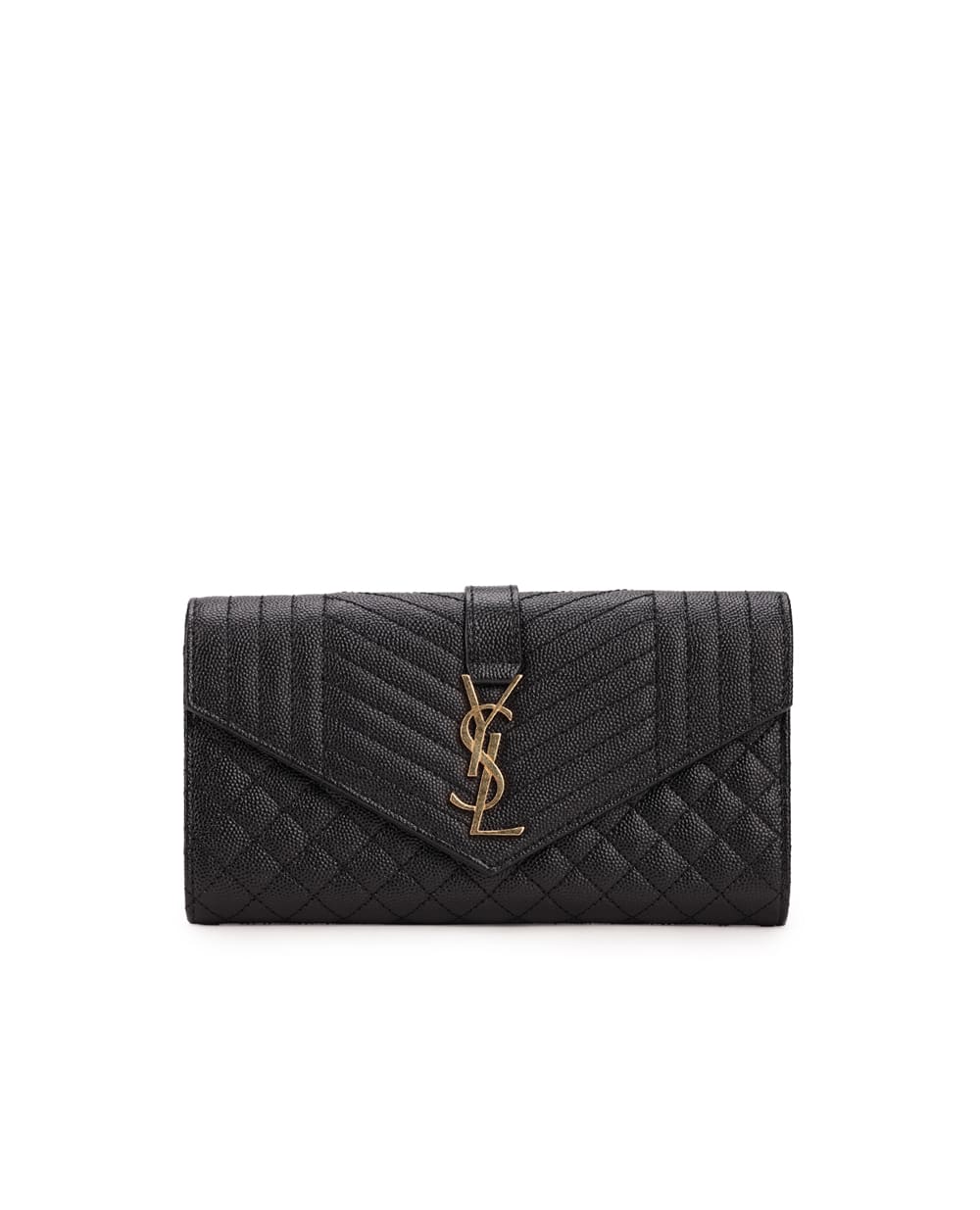 Кожаный кошелек Saint Laurent 681276-BOW91, черный цвет • Купить в интернет-магазине Kameron