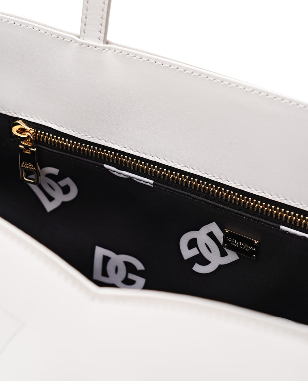 Кожаная сумка DG Logo Medium Dolce&Gabbana BB7338-AW576, белый цвет • Купить в интернет-магазине Kameron