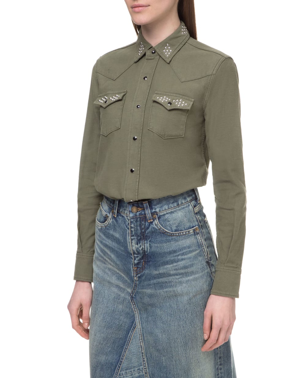 Рубашка Saint Laurent 578953-Y519V, зеленый цвет • Купить в интернет-магазине Kameron