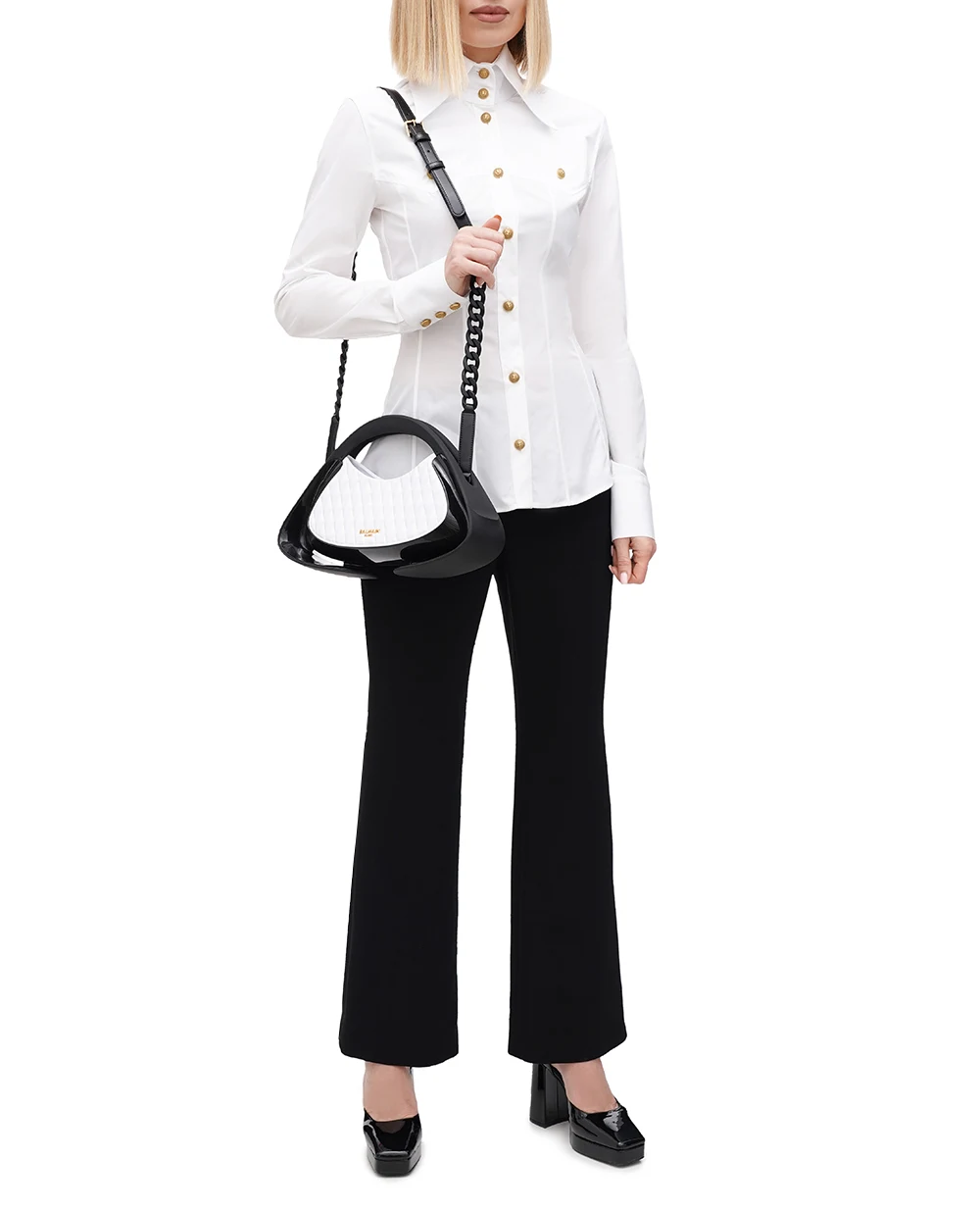 Сумка Jolie Madame medium Balmain CN0DB903KTGL, белый цвет • Купить в интернет-магазине Kameron