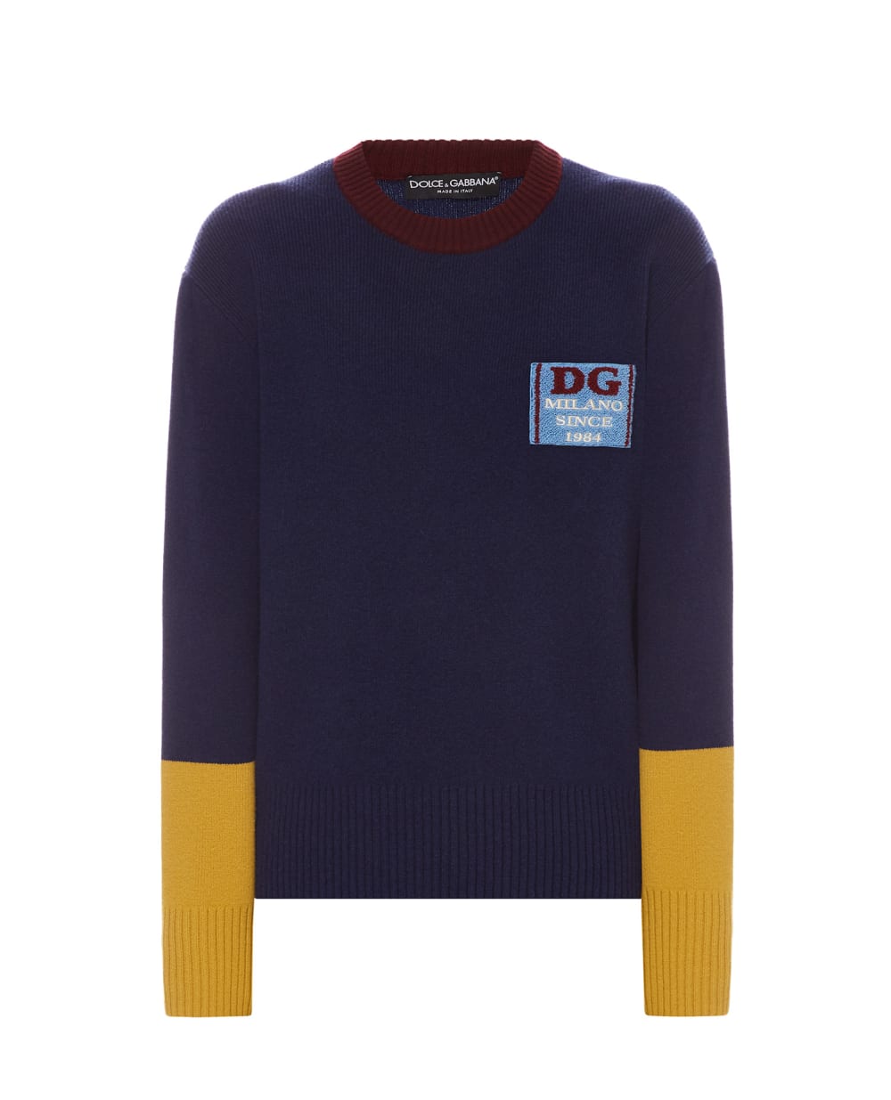 Шерстяной свитер Dolce&Gabbana GXG24Z-JBVA7, синий цвет • Купить в интернет-магазине Kameron
