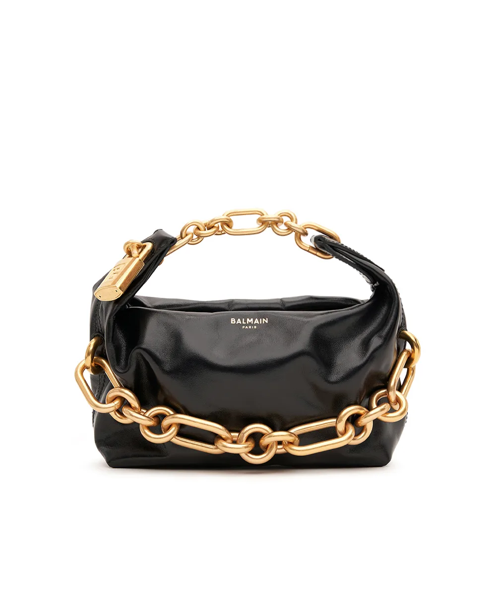 Кожаная мини-сумка Sync Balmain FN1AD001LBFO, черный цвет • Купить в интернет-магазине Kameron