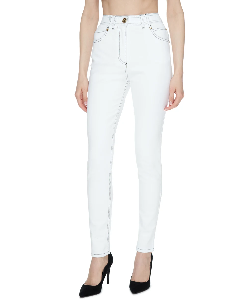 Джинсы Balmain VF15460D087, белый цвет • Купить в интернет-магазине Kameron