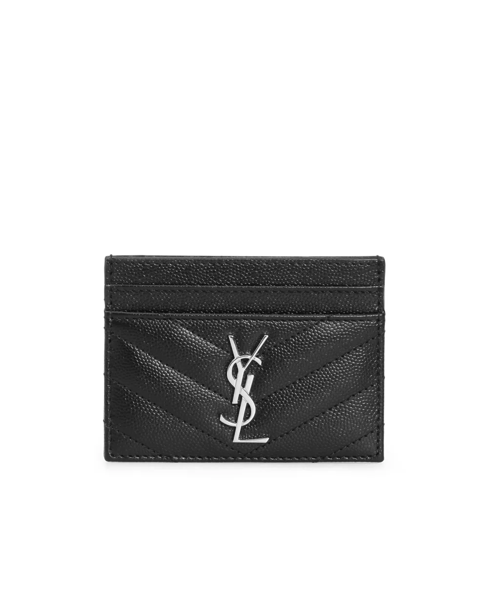 Кожаная визитница Saint Laurent 423291-BOW02, черный цвет • Купить в интернет-магазине Kameron