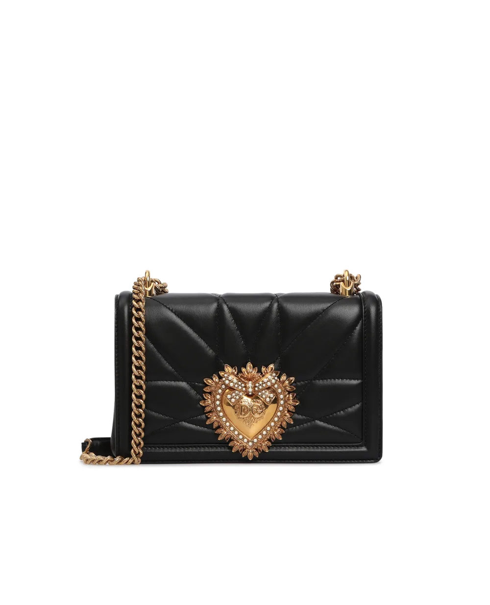 Кожаная сумка Devotion Medium Dolce&Gabbana BB6652-AV967, черный цвет • Купить в интернет-магазине Kameron