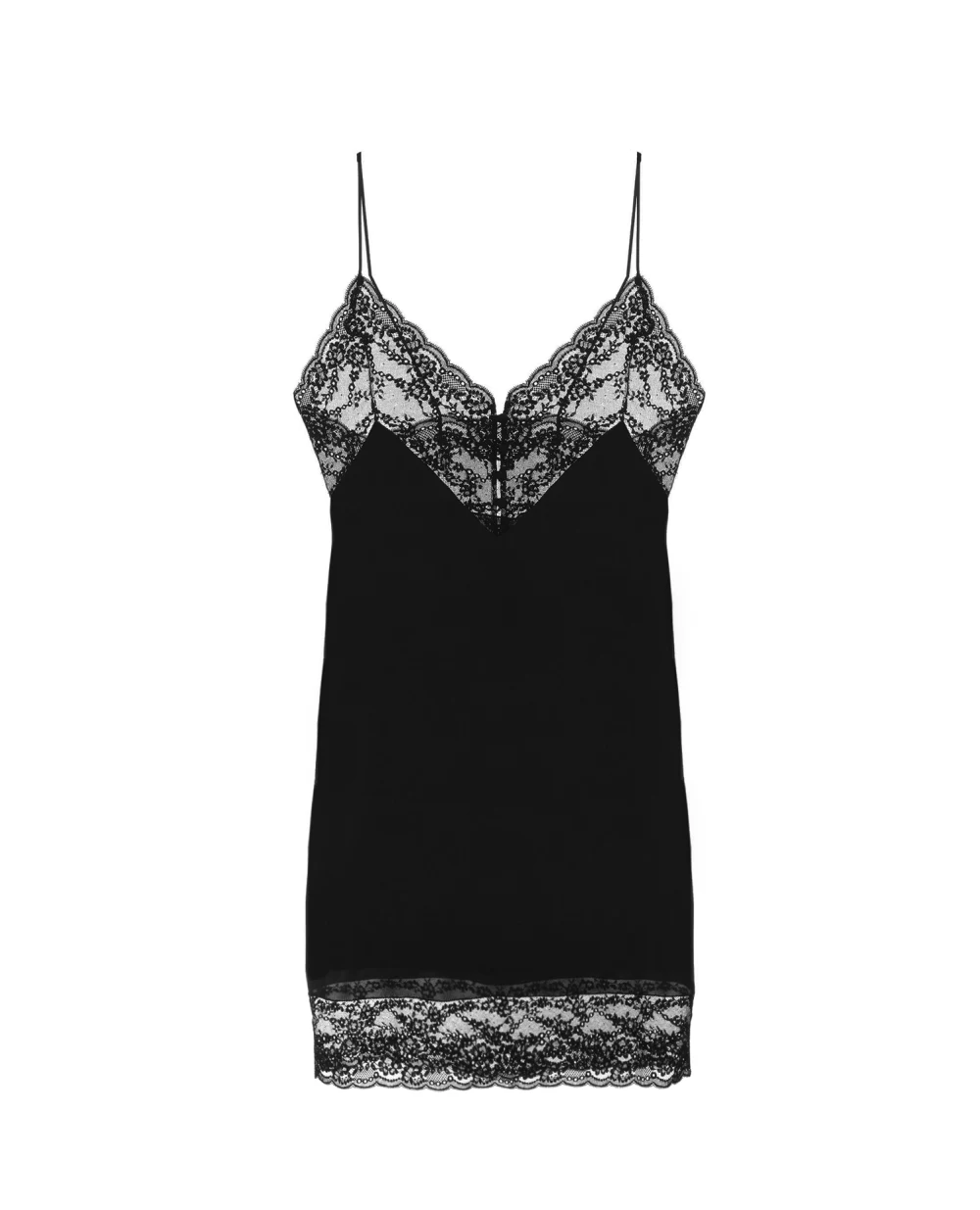 Шелковое платье Saint Laurent 649043-Y7B20, черный цвет • Купить в интернет-магазине Kameron