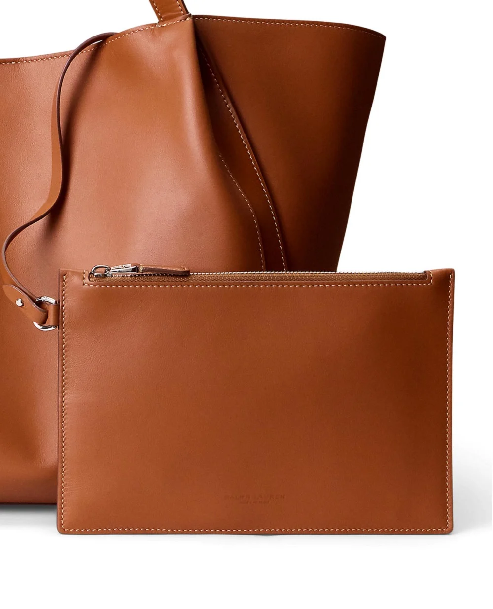 Сумка-тоут из кожи Ralph Lauren Collection 435954805002, коричневый цвет • Купить в интернет-магазине Kameron