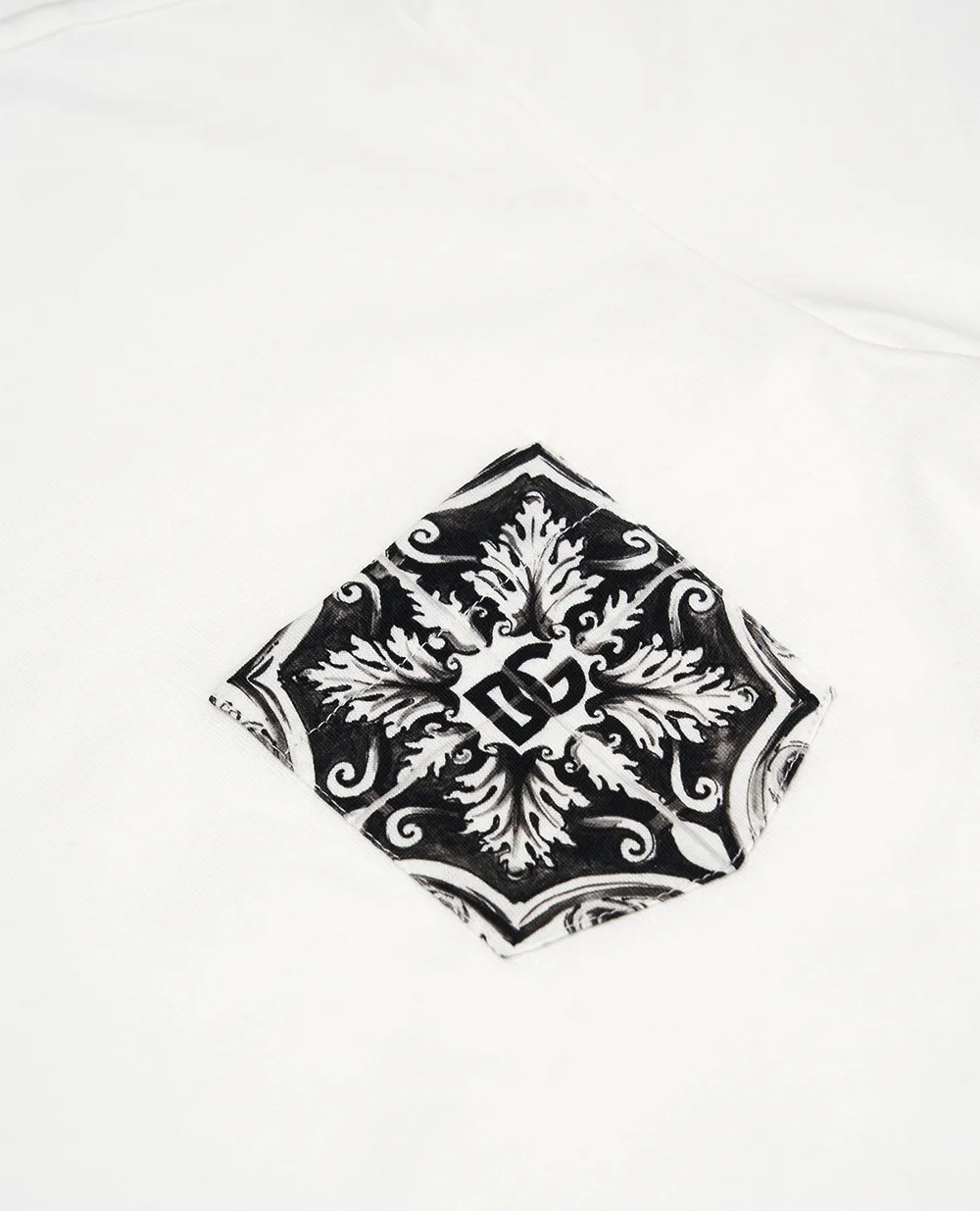 Детская футболка с принтом майолики Dolce&Gabbana Kids L4JTIS-G7O9G-B, белый цвет • Купить в интернет-магазине Kameron