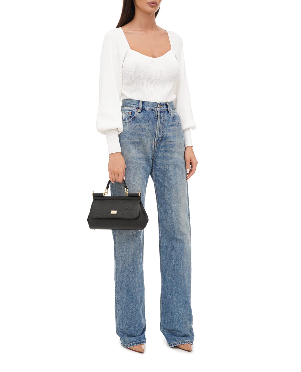 Кожаная сумка Sicily Elongated Dolce&Gabbana BB7652-A1001, черный цвет • Купить в интернет-магазине Kameron