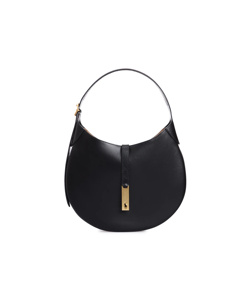 Кожаная сумка Polo ID Shoulder Bag Medium Polo Ralph Lauren 428891584001, черный цвет • Купить в интернет-магазине Kameron