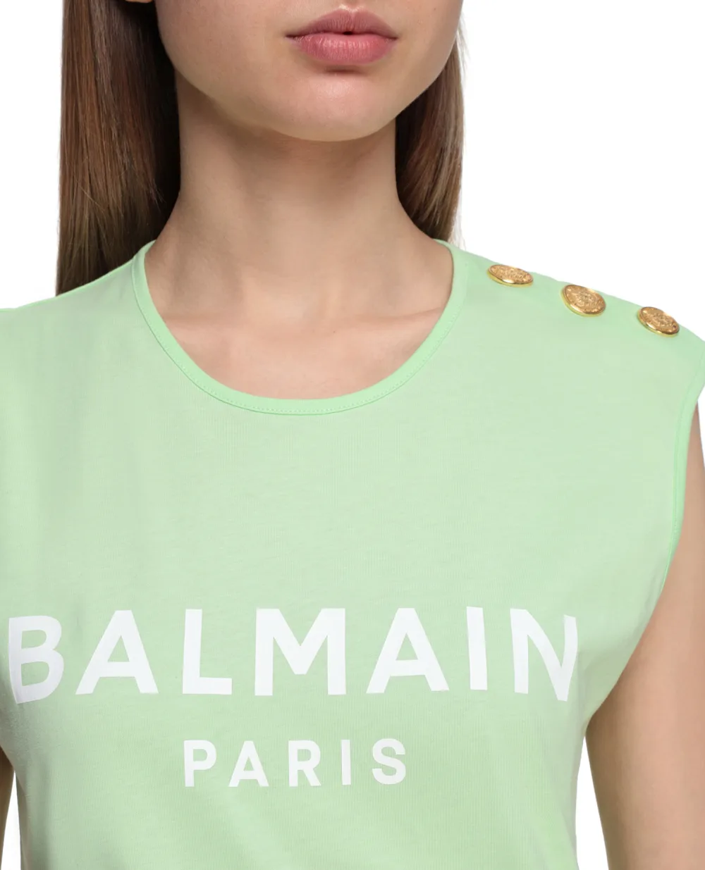 Топ Balmain VF11000B001-S, салатовый цвет • Купить в интернет-магазине Kameron