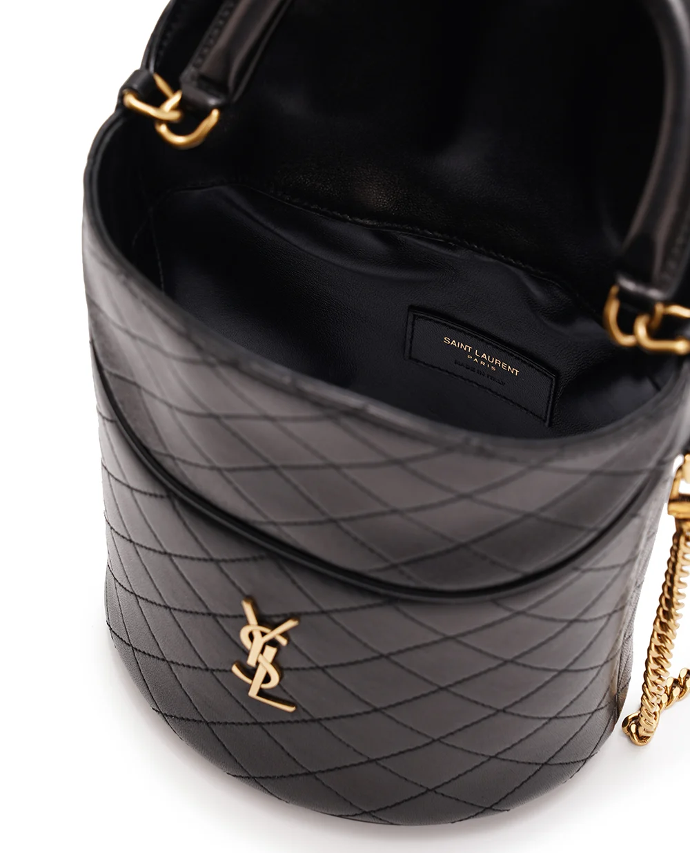 Кожаная сумка Gaby Bucket Saint Laurent 763961-1EL07, черный цвет • Купить в интернет-магазине Kameron