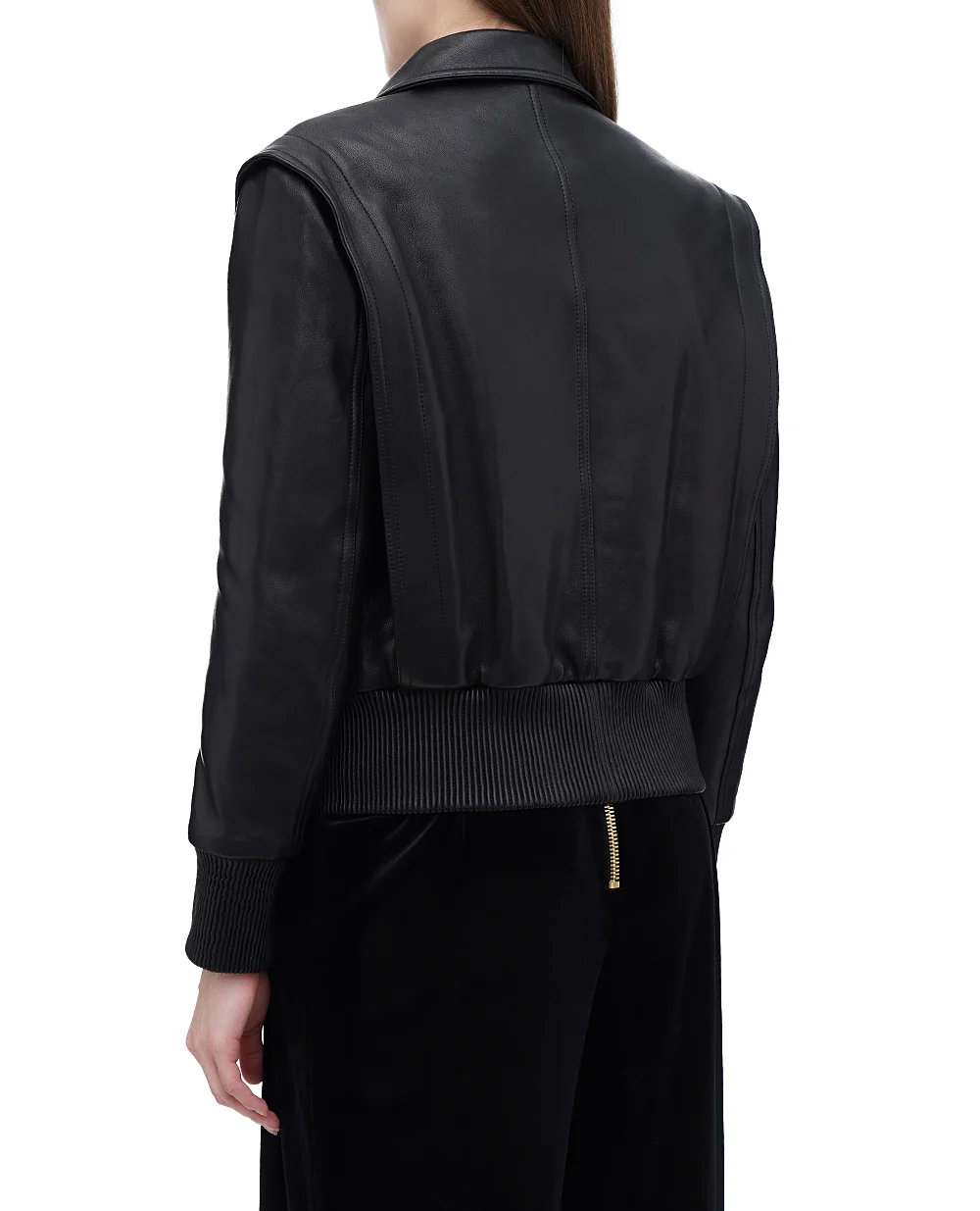 Кожаная куртка Balmain DF0TH275LC62, черный цвет • Купить в интернет-магазине Kameron