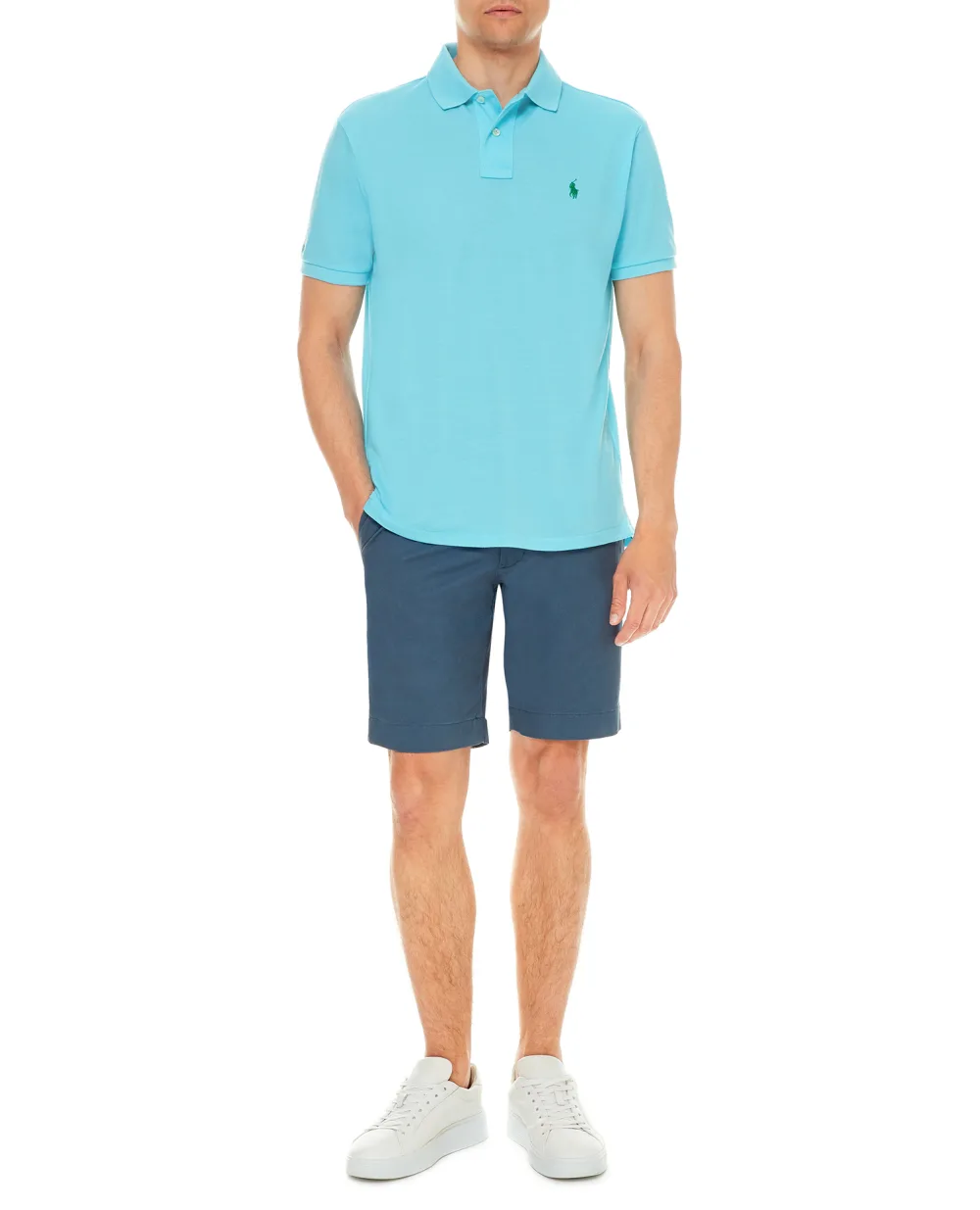 Поло Polo Ralph Lauren 710804077026, голубой цвет • Купить в интернет-магазине Kameron