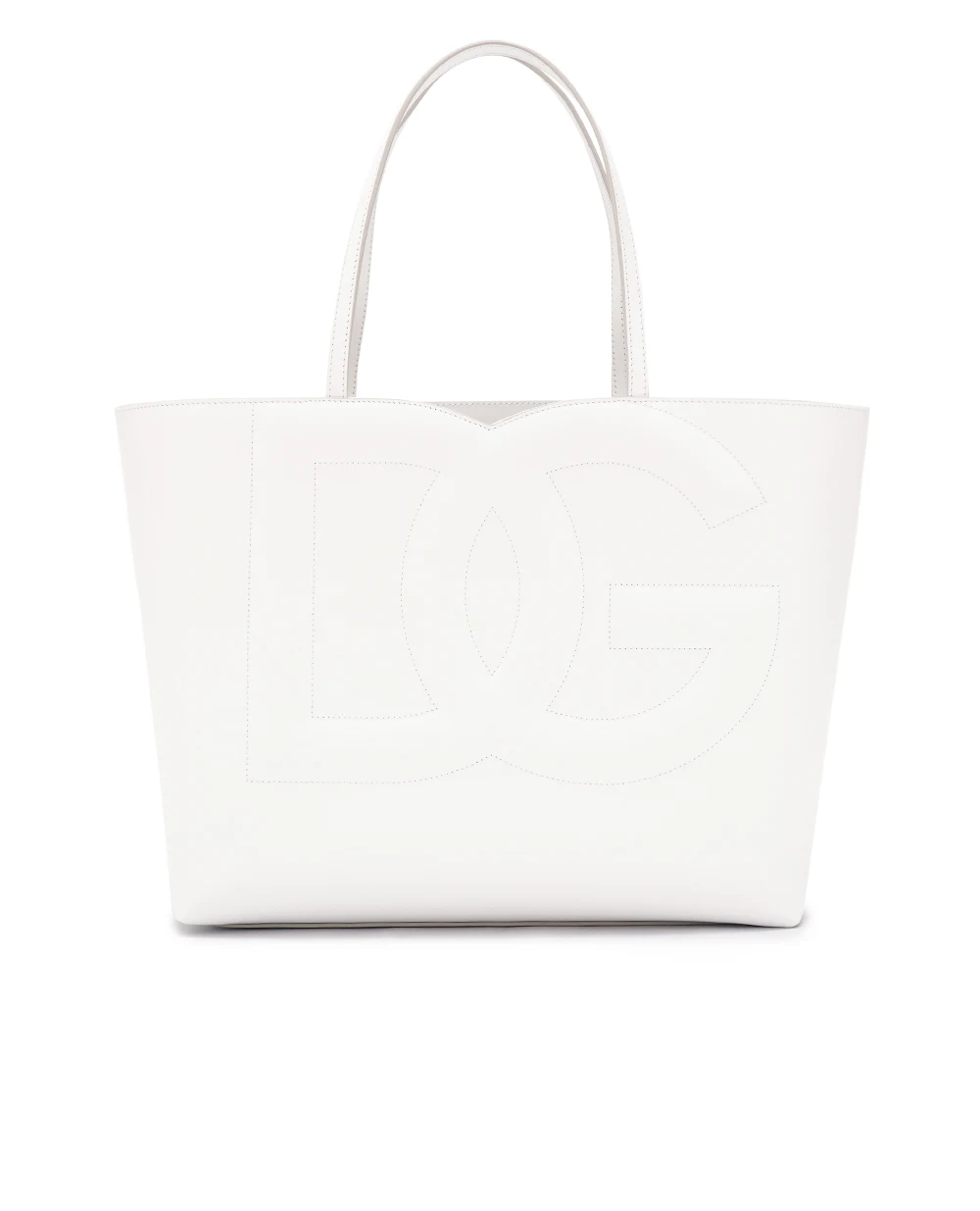 Кожаная сумка DG Logo Medium Dolce&Gabbana BB7338-AW576, белый цвет • Купить в интернет-магазине Kameron