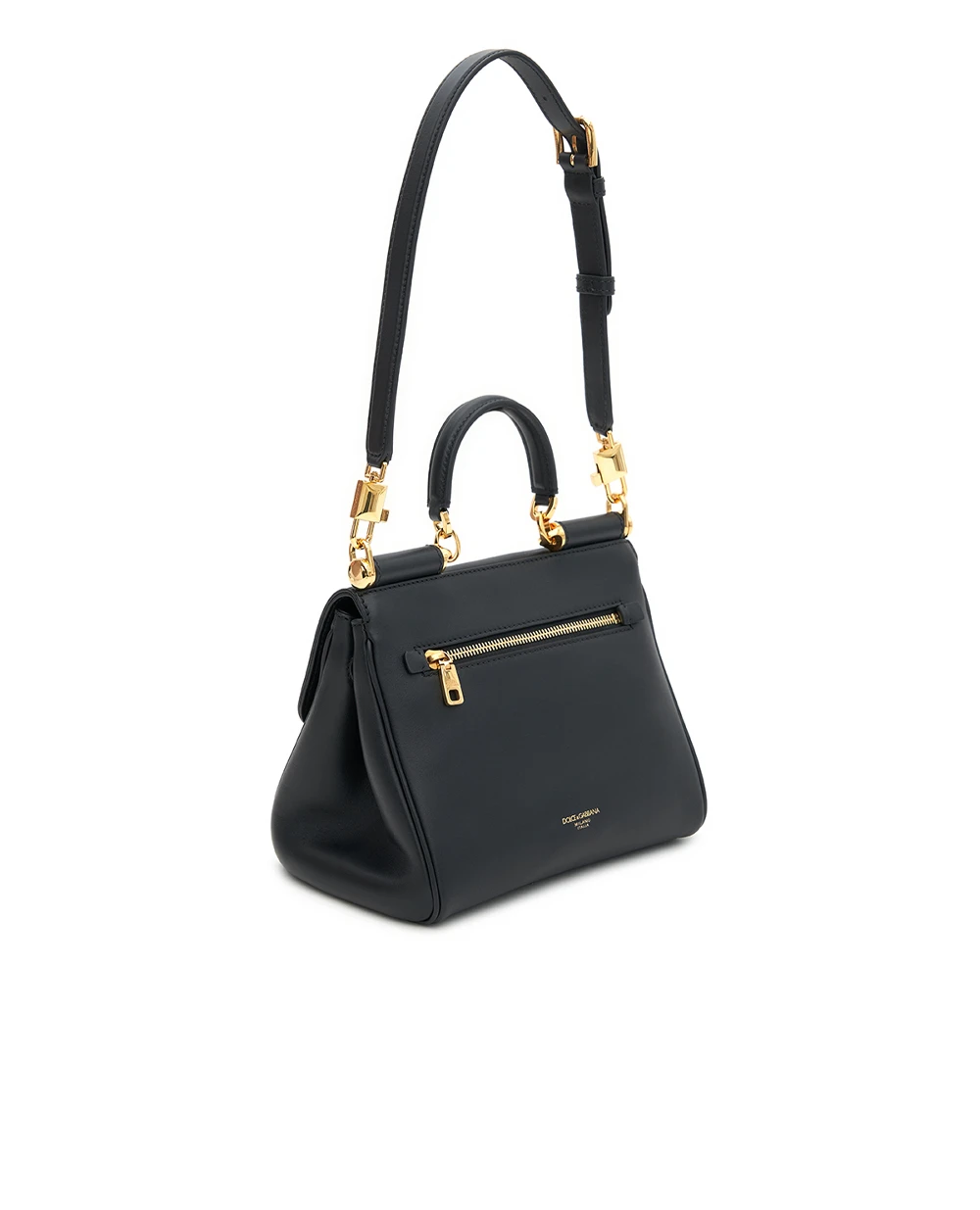 Кожаная сумка My Sicily Dolce&Gabbana BB7781-B7321, черный цвет • Купить в интернет-магазине Kameron