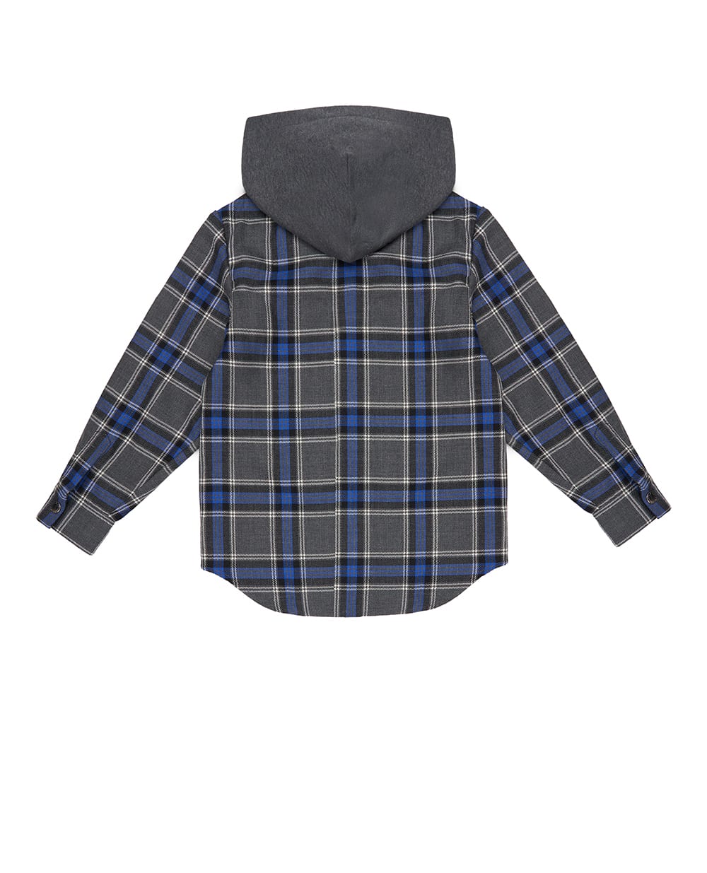 Дитяча сорочка з капюшоном у тартанову клітинку з вовною Dolce&Gabbana Kids L44S98-FQ2N0-B, сірий колір • Купити в інтернет-магазині Kameron