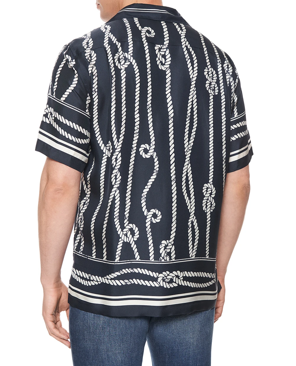 Рубашка Hawaii из шелка в морском принте Dolce&Gabbana G5JH9T-HI143, синий цвет • Купить в интернет-магазине Kameron