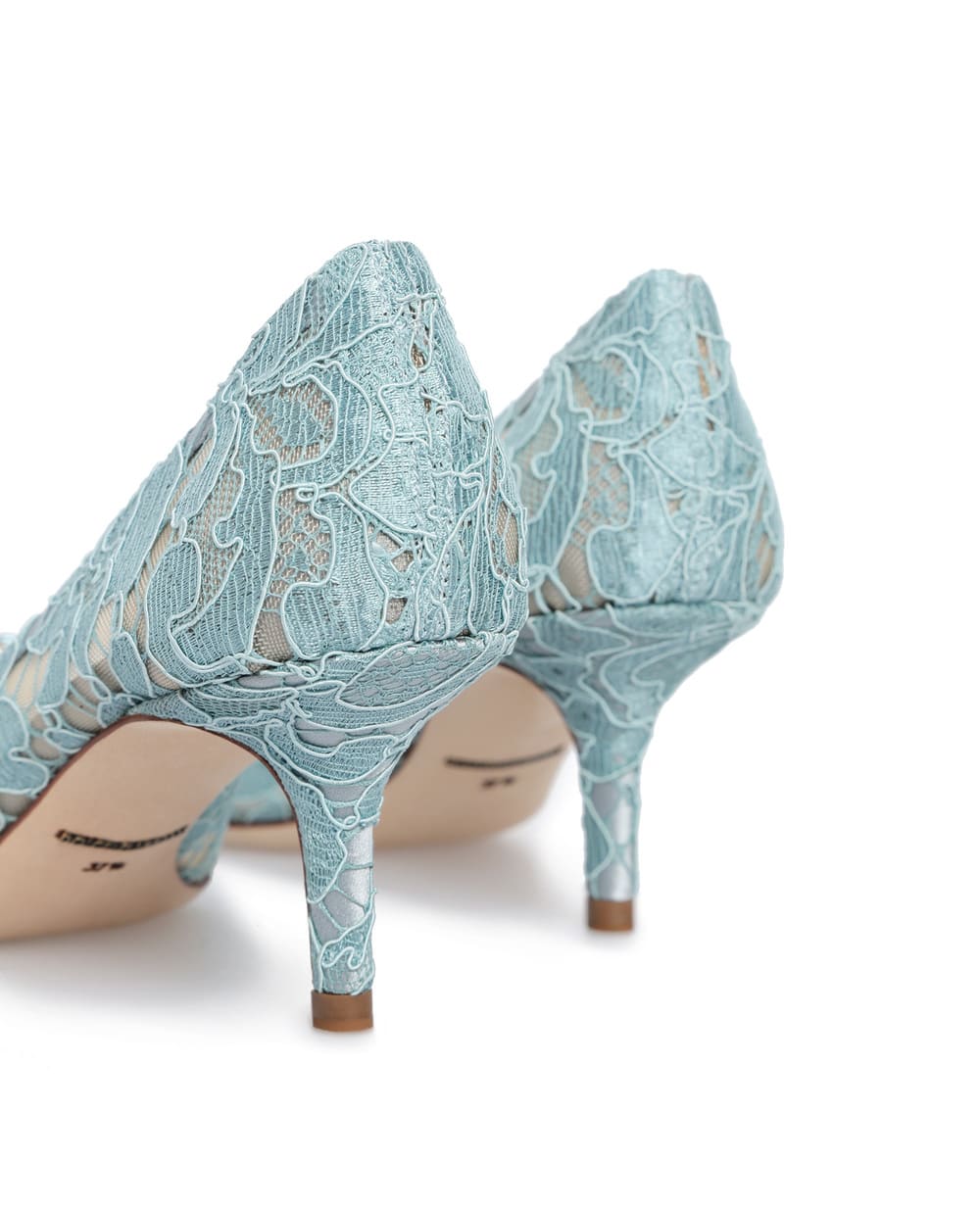 Кружевные лодочки Rainbow Lace Dolce&Gabbana CD0066-AL198-S, бирюзовый цвет • Купить в интернет-магазине Kameron