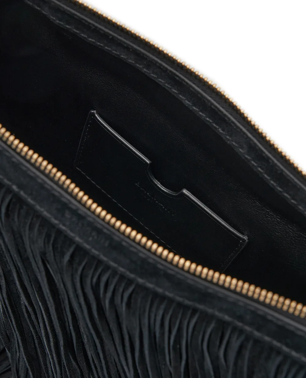 Сумка Ébène Hobo из замши с бахромой Balmain GN0BT053LWSF, черный цвет • Купить в интернет-магазине Kameron