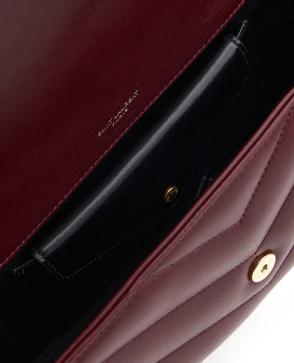 Сумка из кожи Loulou Small Saint Laurent 801437-AAEAX, бордовый цвет • Купить в интернет-магазине Kameron