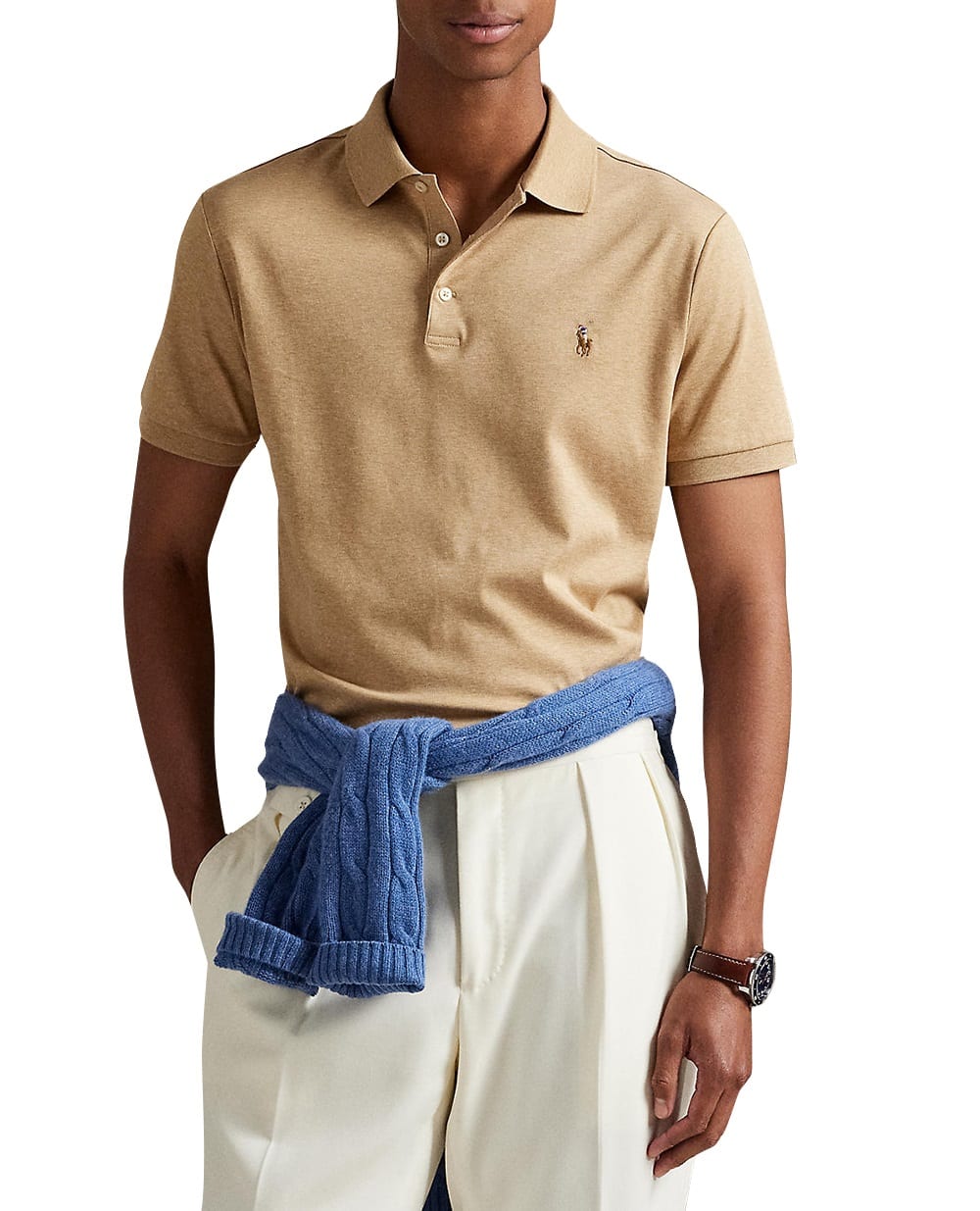 Поло Polo Ralph Lauren 710704319086, бежевый цвет • Купить в интернет-магазине Kameron