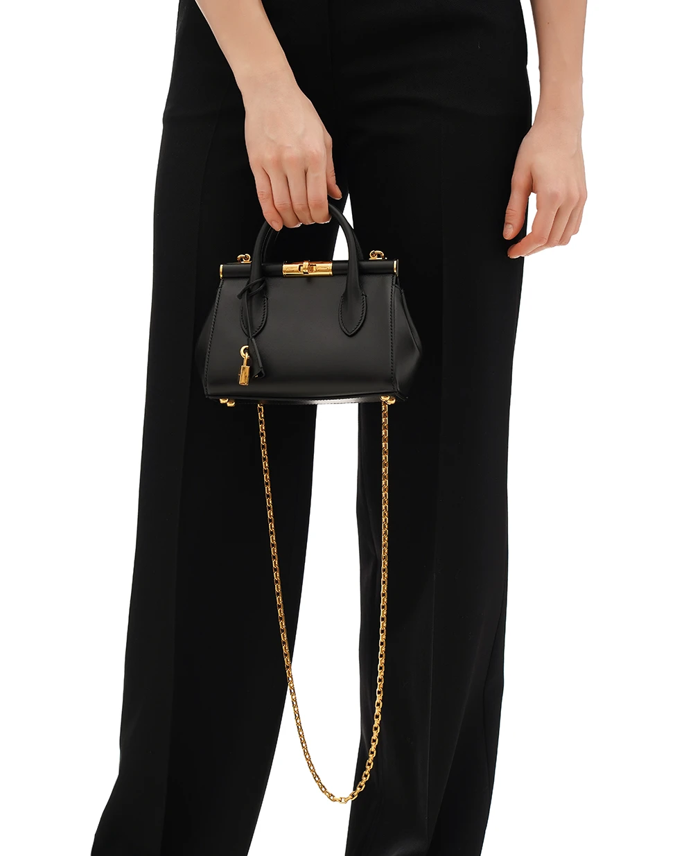 Кожаная сумка Marlene Mini Dolce&Gabbana BB7744-A3G19, черный цвет • Купить в интернет-магазине Kameron