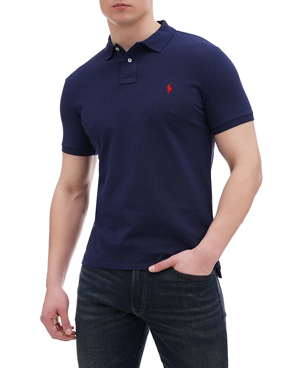 Поло Mesh Polo Ralph Lauren 710782592008, темно-синий цвет • Купить в интернет-магазине Kameron