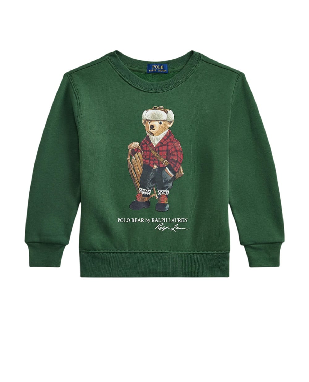 Детский свитшот Polo Bear из флиса Polo Ralph Lauren Kids 322981261001, зеленый цвет • Купить в интернет-магазине Kameron
