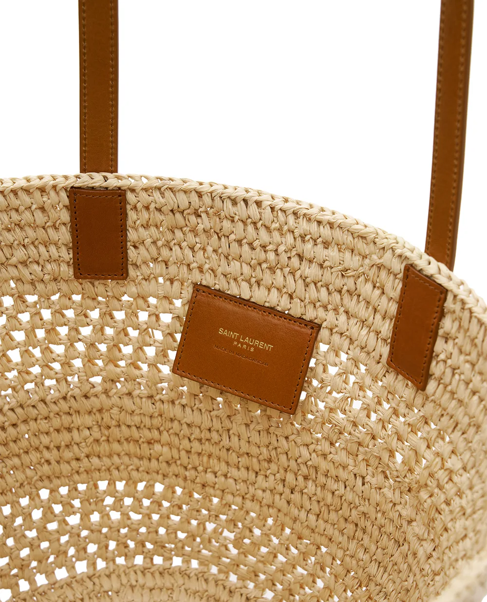 Сумка PANIER Small из рафии Saint Laurent 868565-GAAGN, бежевый цвет • Купить в интернет-магазине Kameron