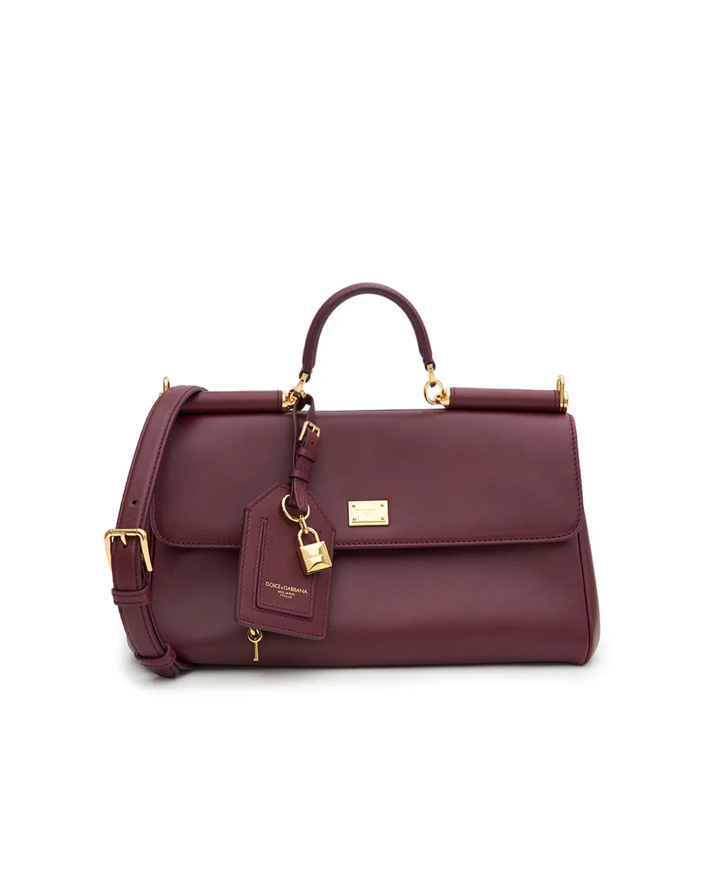 Сумка My Sicily из телячьей кожи Dolce&Gabbana BB7782-B7321, бордовый цвет • Купить в интернет-магазине Kameron