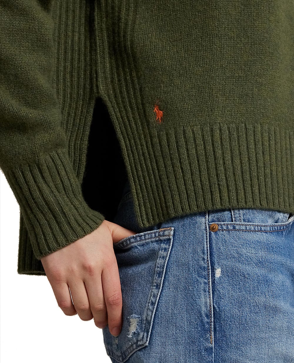 Свитер из шерсти и кашемира Polo Ralph Lauren 211925147012, зеленый цвет • Купить в интернет-магазине Kameron