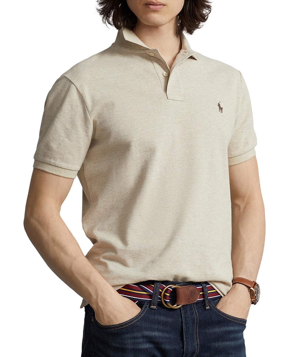Поло Polo Ralph Lauren 710680784342, бежевый цвет • Купить в интернет-магазине Kameron