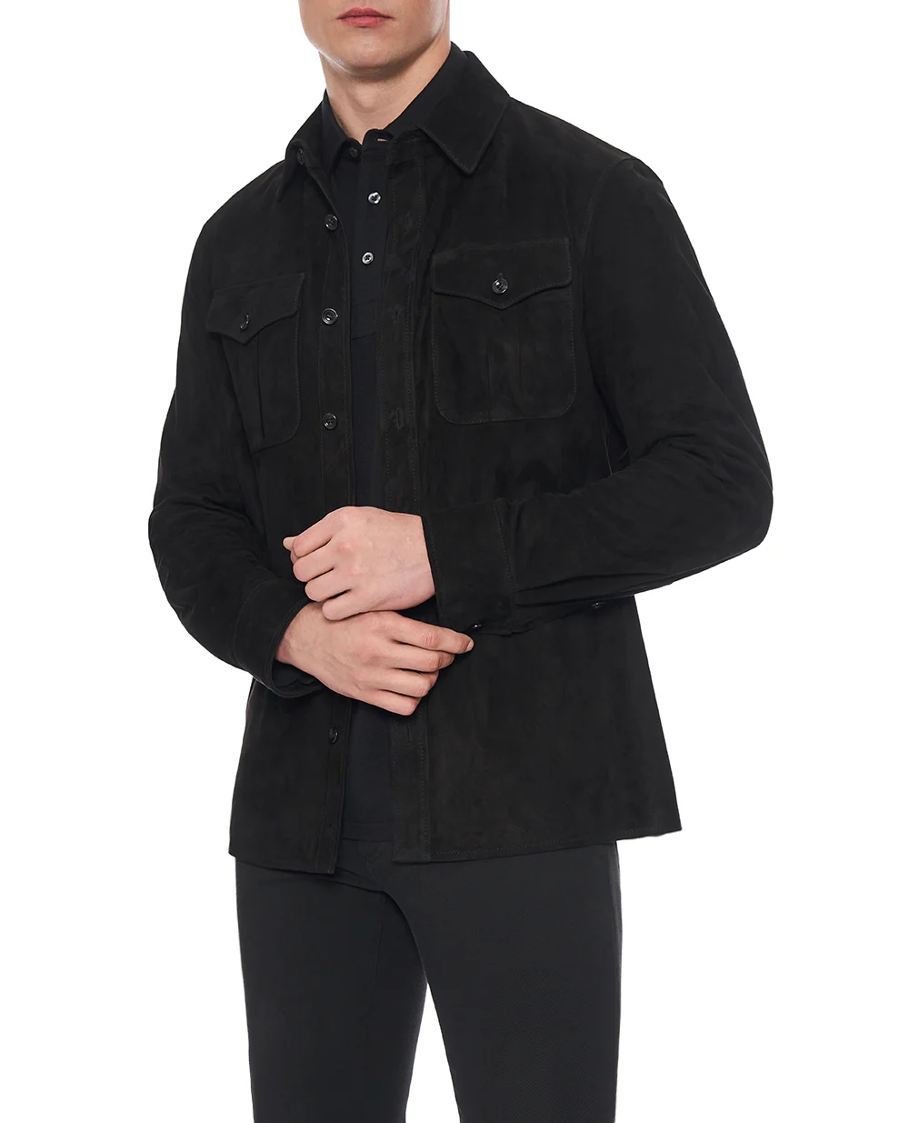 Рубашка из замши Ralph Lauren Purple Label 790654923036, черный цвет • Купить в интернет-магазине Kameron