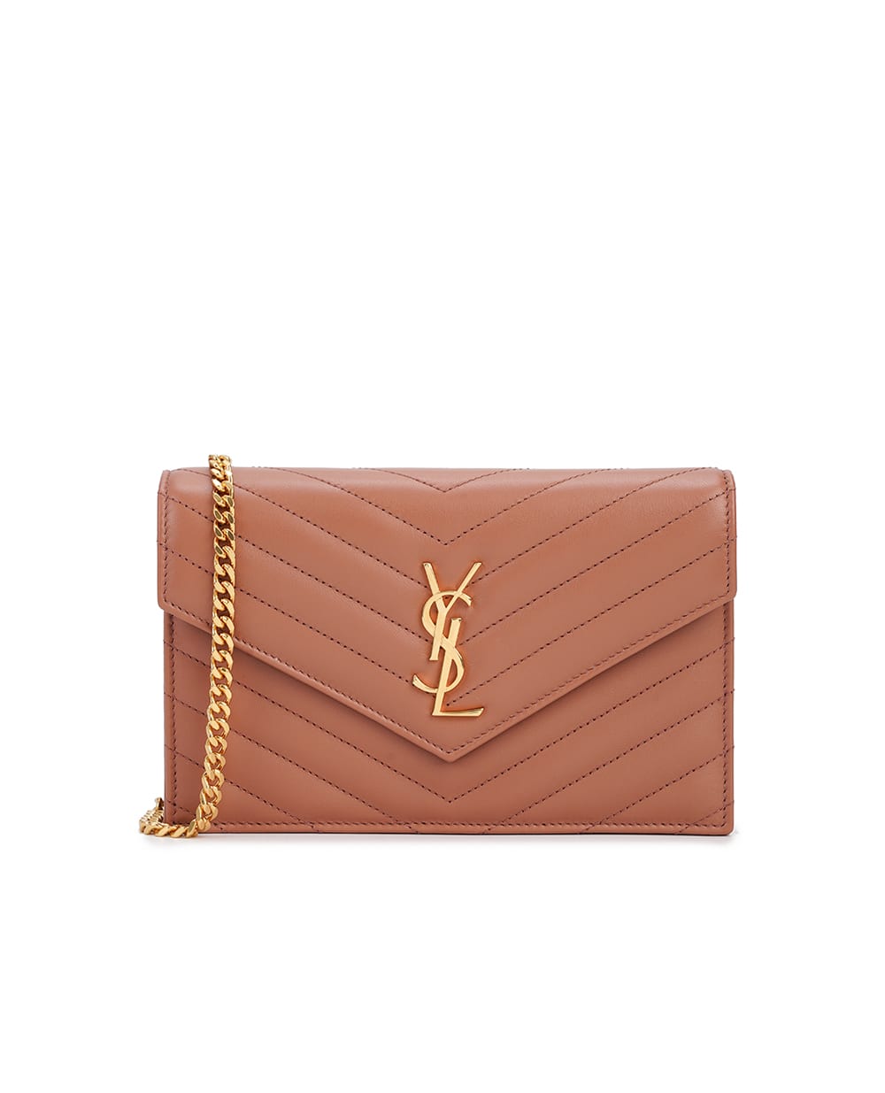 Кожаная сумка Cassandre Chain Wallet Saint Laurent 742920-AAA44, розовый цвет • Купить в интернет-магазине Kameron