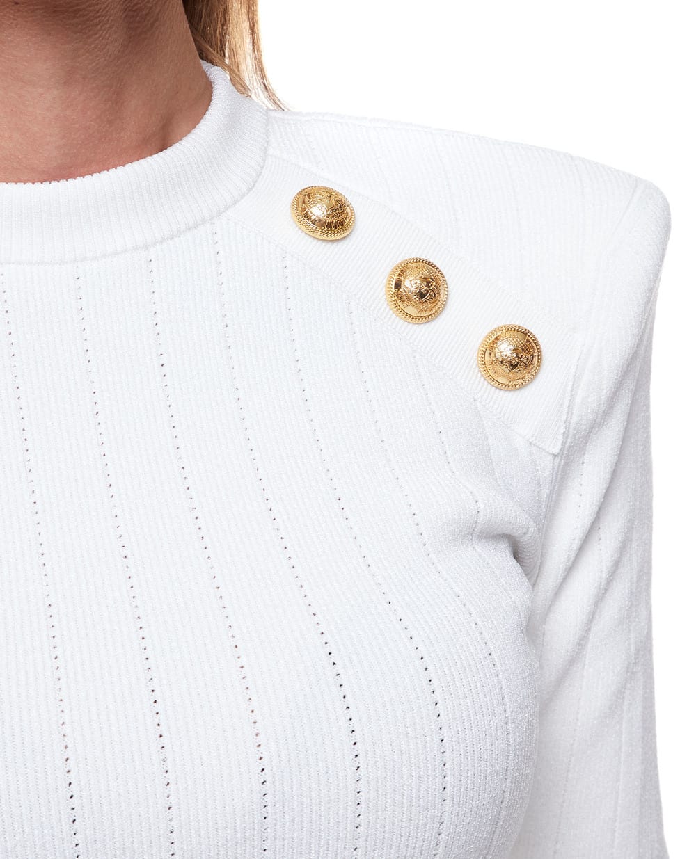 Джемпер Balmain DF1KD001KB07, белый цвет • Купить в интернет-магазине Kameron