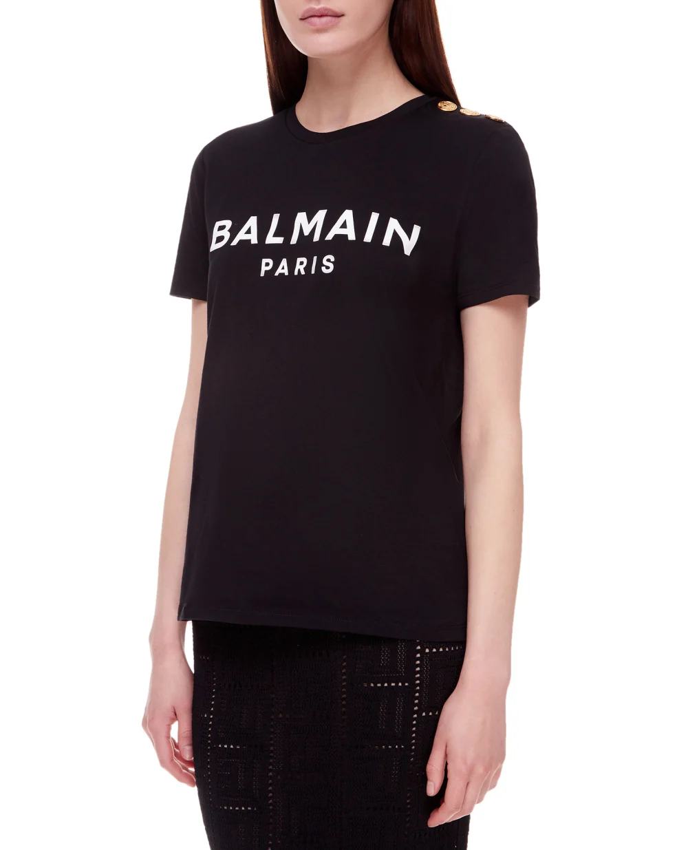 Футболка Balmain XF1EF005BB02, чорний колір • Купити в інтернет-магазині Kameron