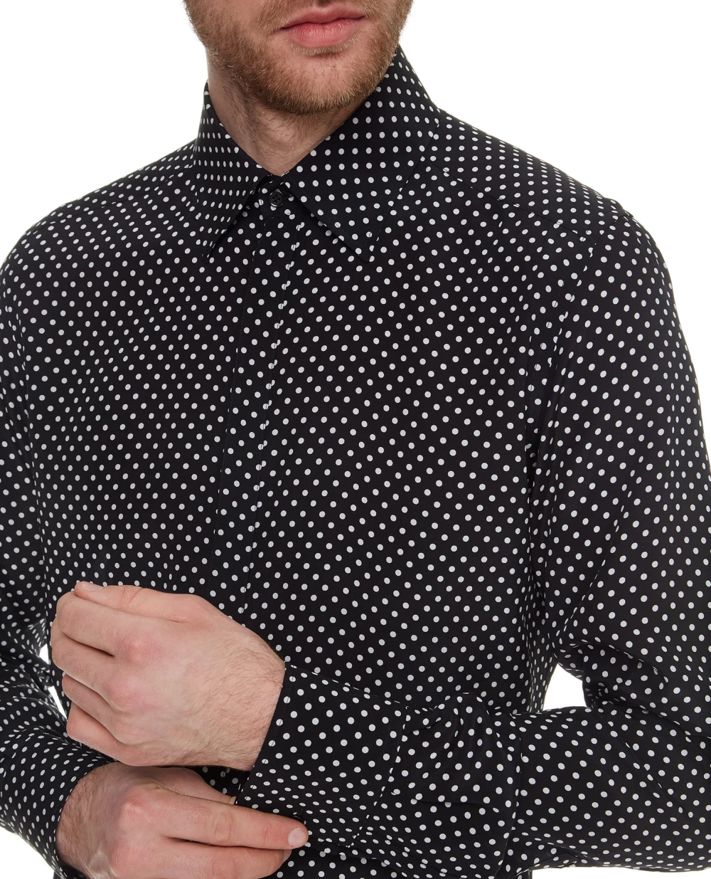 Шелковая рубашка Dolce&Gabbana G5IQ8T-IS1G2, черный цвет • Купить в интернет-магазине Kameron