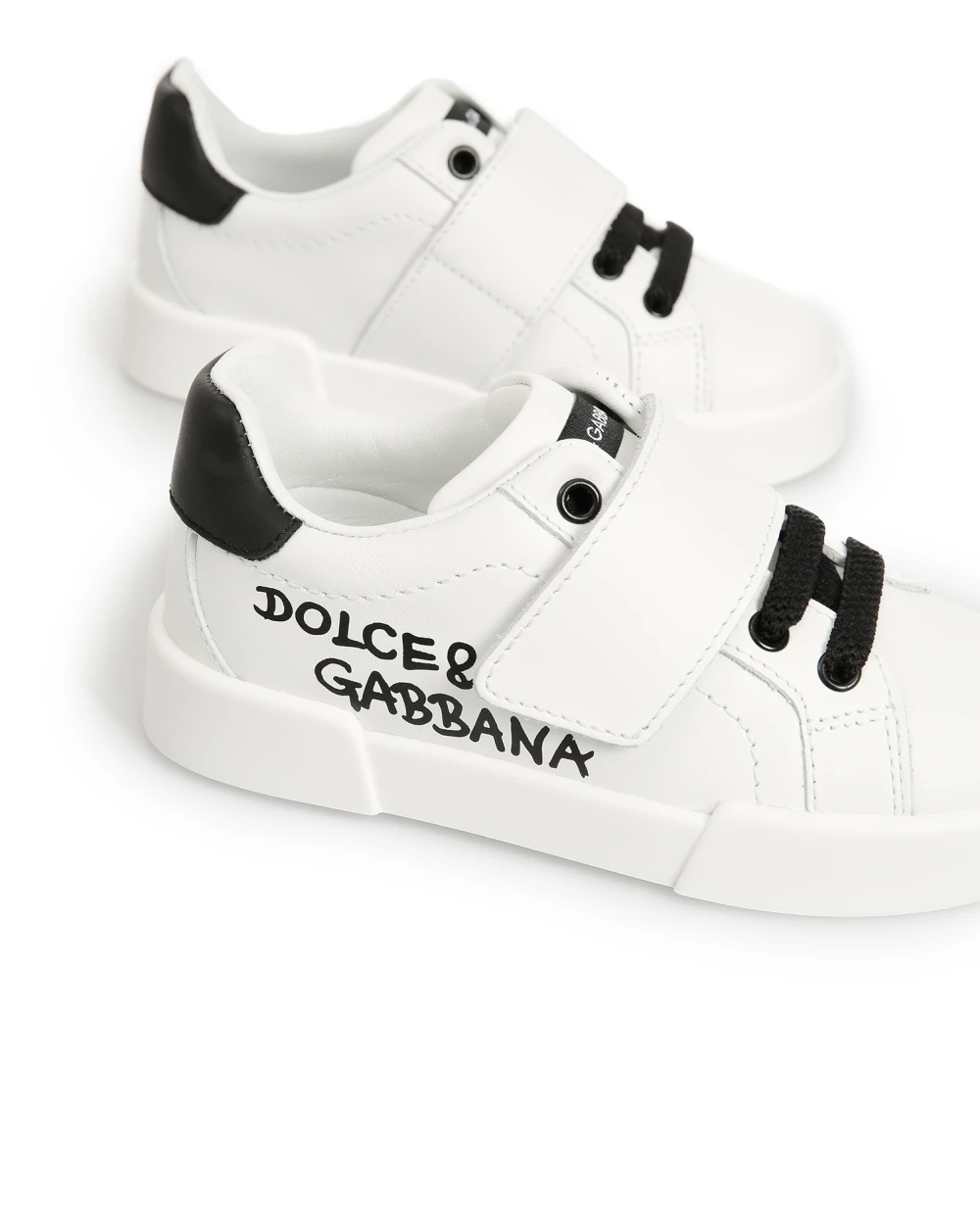 Кожаные кеды Bambino Dolce&Gabbana Kids DN0155-AB271, белый цвет • Купить в интернет-магазине Kameron